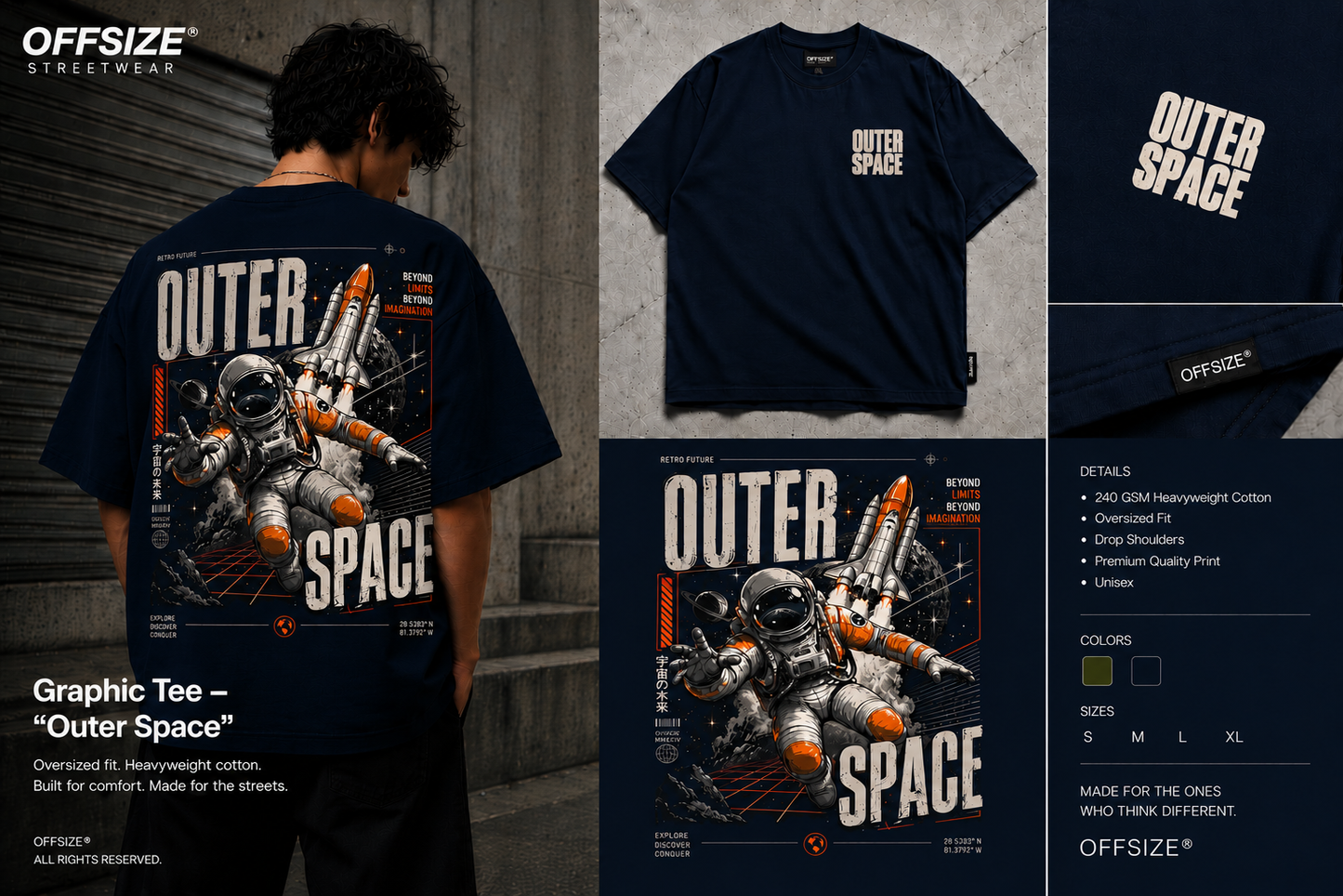 OFFSIZE® Outer Space Oversized Graphic Tee